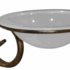 Gold Wall-Mount Soap Dish & Glass