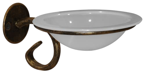 Gold Wall-Mount Soap Dish & Glass