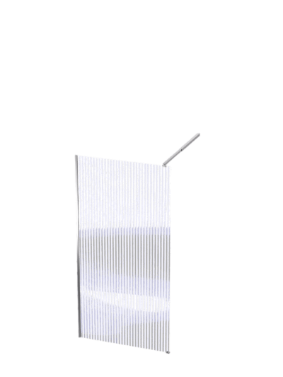 Reeded Shower Screen 1200×2000mm – Silver Obscure Glass