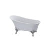 Freestanding Slipper Bath with Silver Feet – Gloss White Acrylic