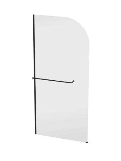 Arch Shower Screen 900×2000mm – Black/Clear Glass (Round Stabilizer)