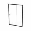 Bypass Sliding Shower Door 1200–1300×1860mm – Black Frame Clear Glass