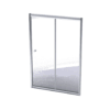 Bypass Sliding Shower Door 1200–1300×1860mm – Silver Frame Clear Glass