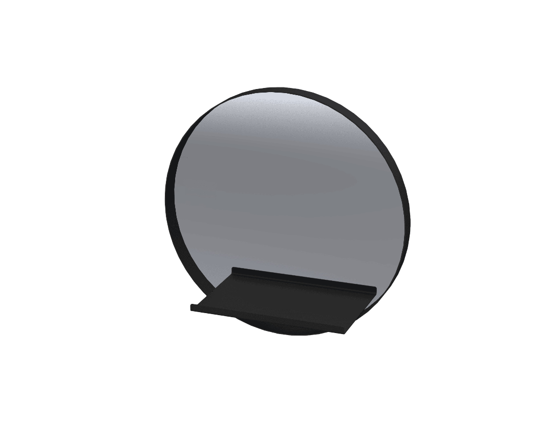 Mirror With Shelf - Black (Atalia)