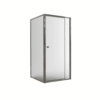 Pivot Shower Door & Return Panel Set 900×1860mm – Silver Frame Clear Glass (One Box)