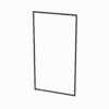 Return Panel 700×1860mm – Black Frame Clear Glass