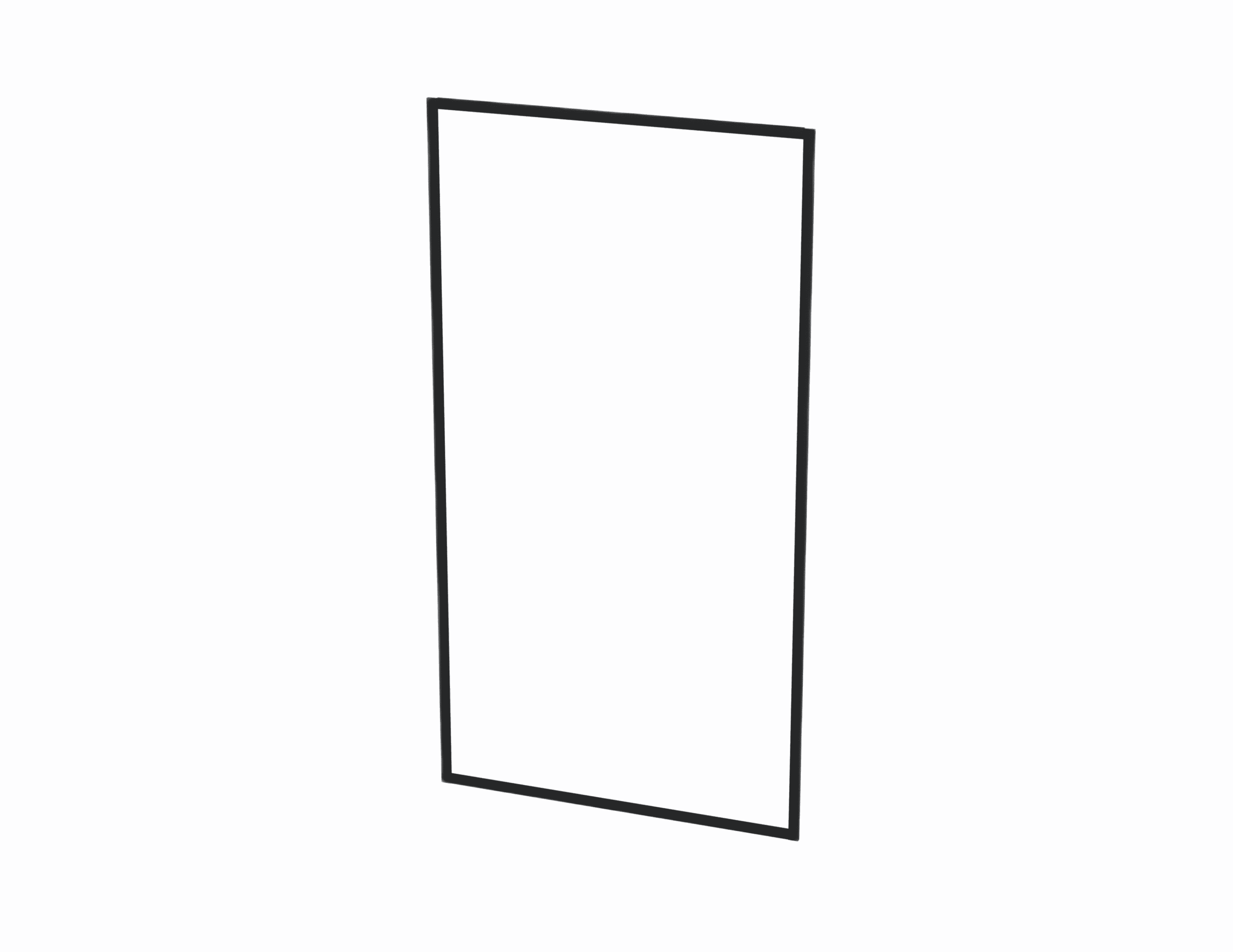 Return Panel 800×1860mm – Black Frame Clear Glass