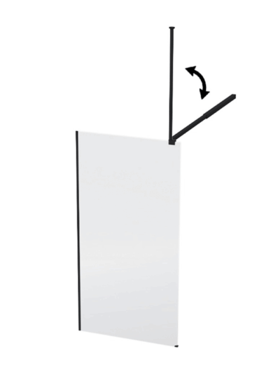 Shower Screen 1000×2000mm – Matt Black Clear Glass