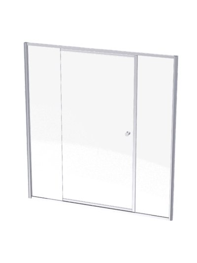 Single Panel Pivot Shower Door 1530–1630×1860mm – Silver Frame Clear Glass
