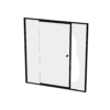 Single Panel Pivot Shower Door 1630–1730×1860mm – Black Frame Clear Glass